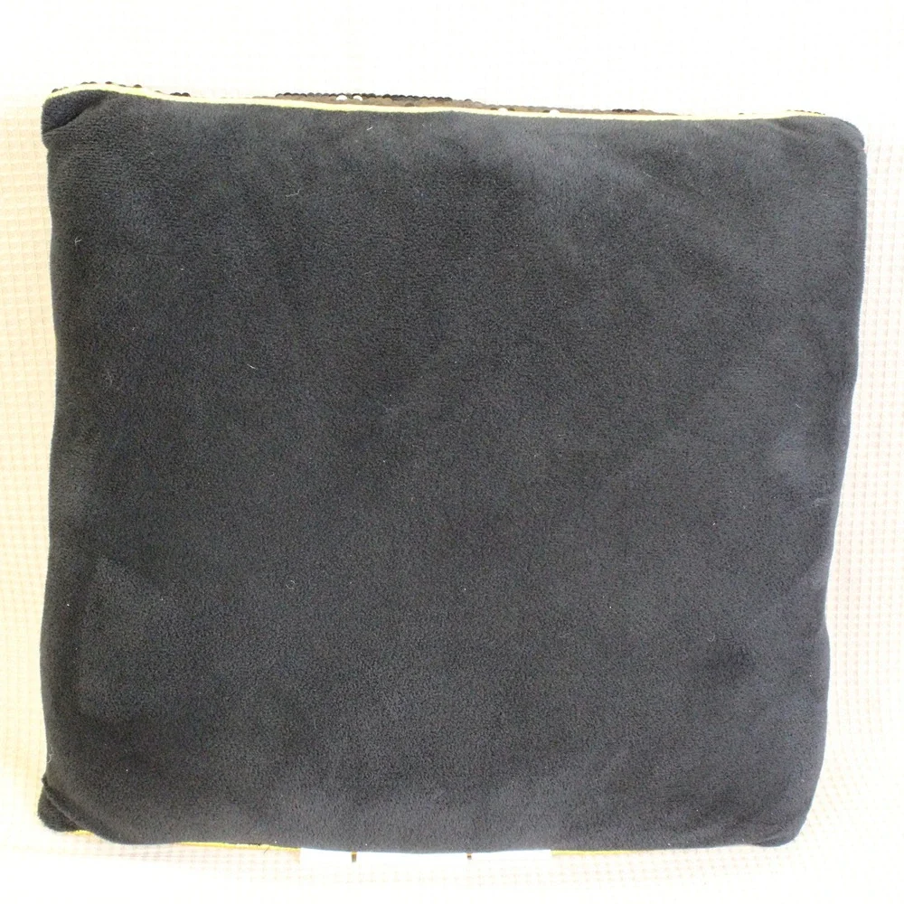 Harry Potter Reversible Sequin Pillow 16x16 Platform 9 3/4 Glasses Black Y2K